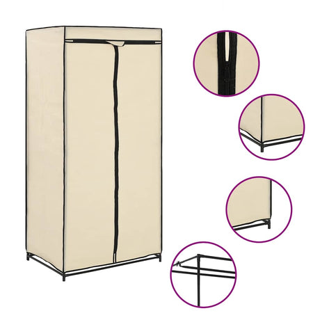 Vidaxl kledingkasten 2 st 75x50x160 cm crème