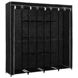 Vidaxl kledingkast met 4 vakken 175x45x170 cm zwart