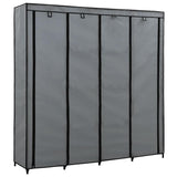 Vidaxl kledingkast met 4 vakken 175x45x170 cm grijs