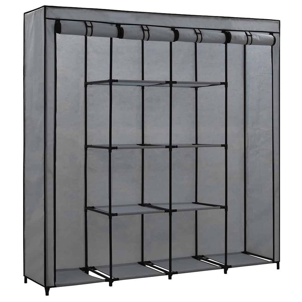 Vidaxl kledingkast met 4 vakken 175x45x170 cm grijs