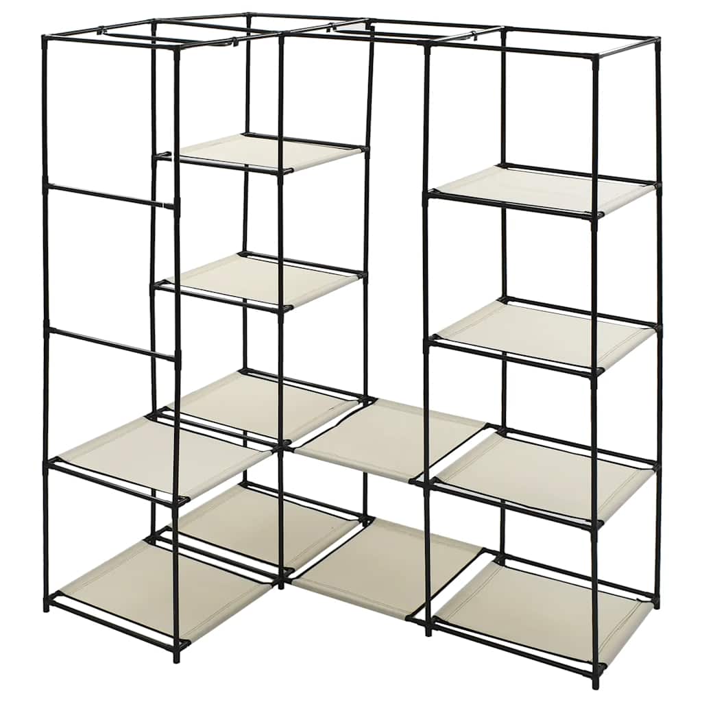 Vidaxl hoekkledingkast 130x87x169 cm crème