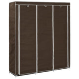 Vidaxl kledingkast met vakken en stangen 150x45x175 cm stof bruin