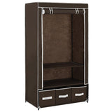 Vidaxl kledingkast 87x49x159 cm stof bruin