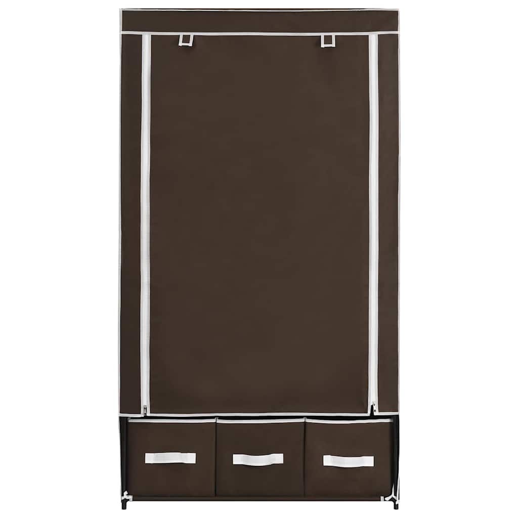 Vidaxl kledingkast 87x49x159 cm stof bruin