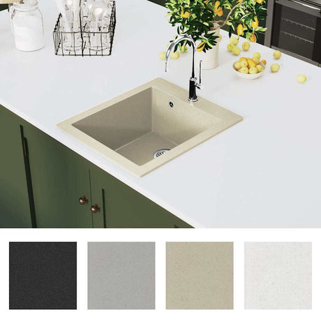 VIDAXL SINACK Einer Schüssel Granit Beige
