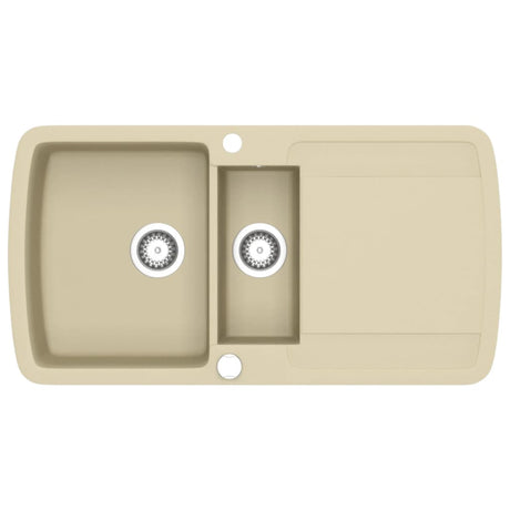 Vidaxl Sink Double Bins Granit Beige