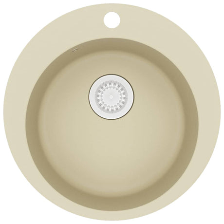 VIDAXL Sink -Einzelbehälter um Granit beige