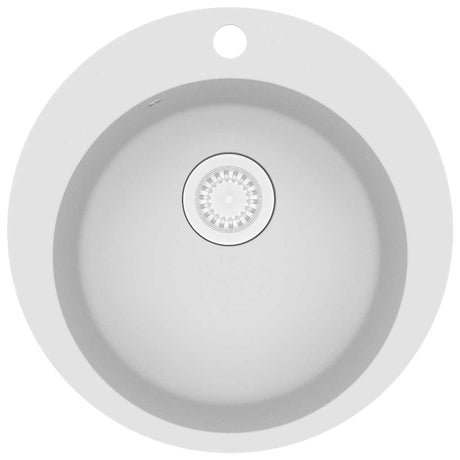 VIDAXL Sink -Einzelbehälter um Granit weiß