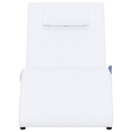 Vidaxl massage chaise longue met kussen kunstleer wit