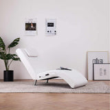 Vidaxl massage chaise longue met kussen kunstleer wit