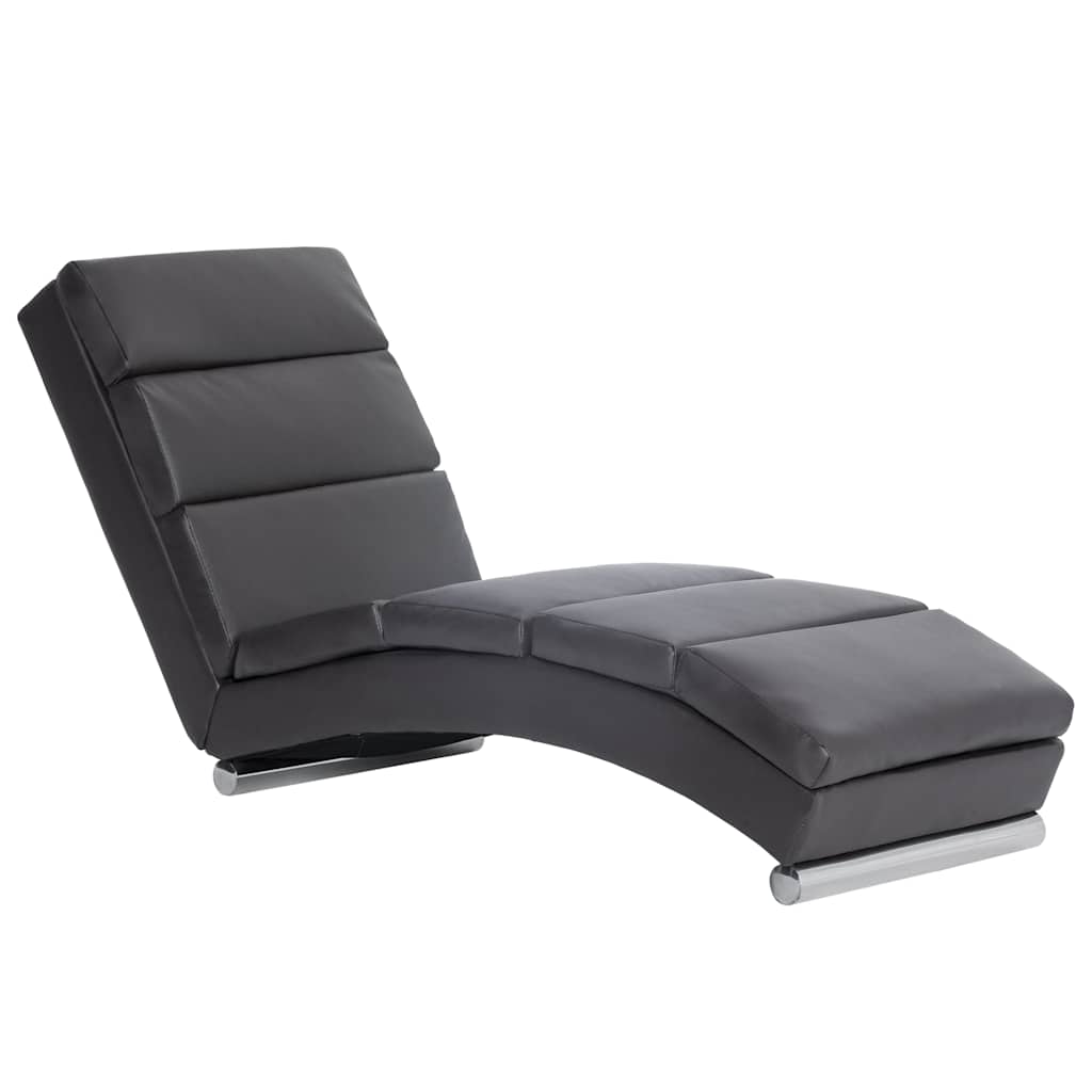 Vidaxl chaise longue kunstleer grijs