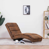 Vidaxl chaise longue kunstsuède bruin