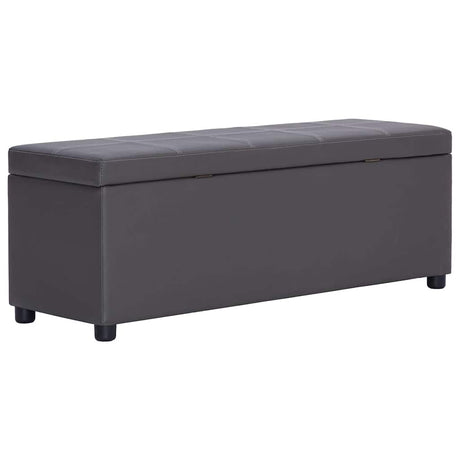 Vidaxl bankje met opbergvak 116 cm kunstleer grijs