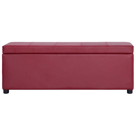 Vidaxl bankje met opbergvak 116 cm kunstleer wijnrood