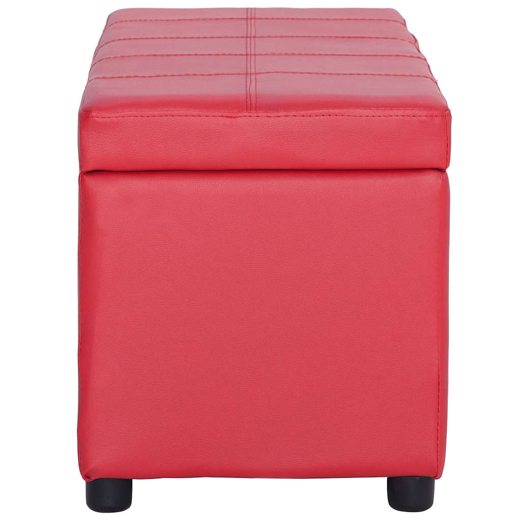 Vidaxl bankje met opbergvak 116 cm kunstleer rood