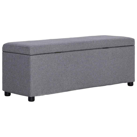 Vidaxl bankje met opbergvak 116 cm polyester lichtgrijs