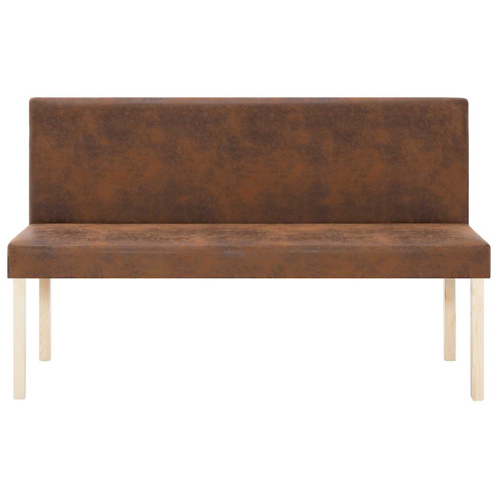 Vidaxl bankje 139,5 cm kunstsuède bruin