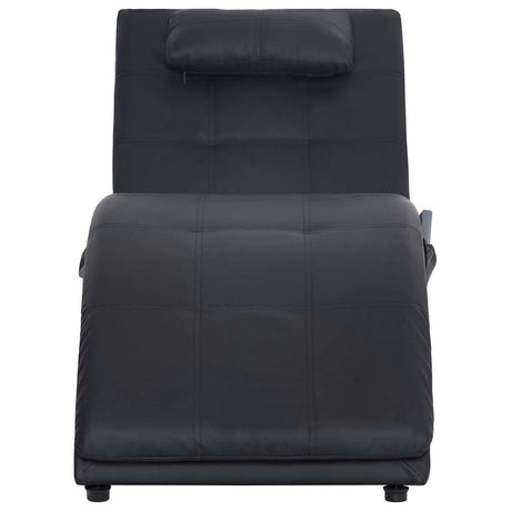Vidaxl massage chaise longue met kussen kunstleer zwart