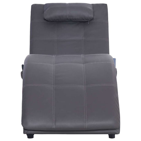 Vidaxl massage chaise longue met kussen kunstleer grijs