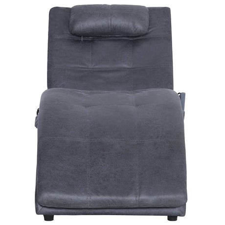 Vidaxl massage chaise longue met kussen kunstsuède grijs