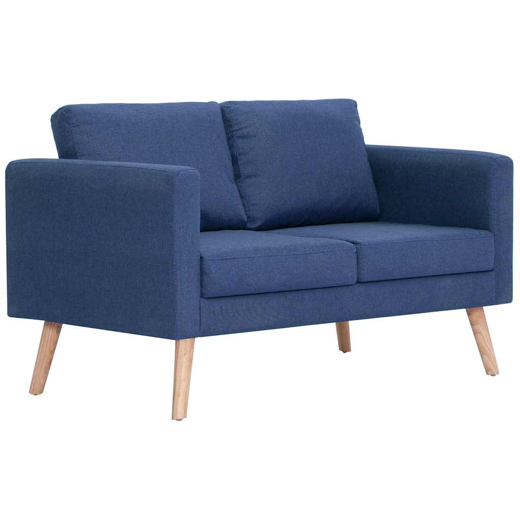 Vidaxl tweezitsbank stof blauw