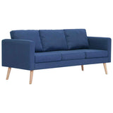 Vidaxl driezitsbank stof blauw