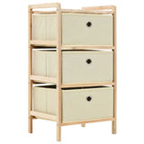 Vidaxl opbergrekken met 3 stoffen manden 2 st cederhout beige