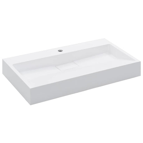 Vidaxl Waschlbe 80x46x11 cm Mineralguss Marmorguss Weiß