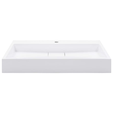 Vidaxl Waschlbe 80x46x11 cm Mineralguss Marmorguss Weiß