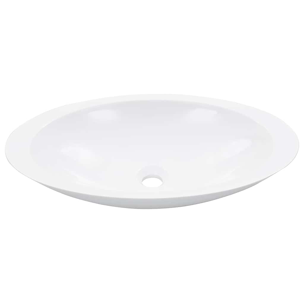 Vidaxl Washbeasin 59.3x35.1x10.7 cm Mineralguss Marmorguss Weiß