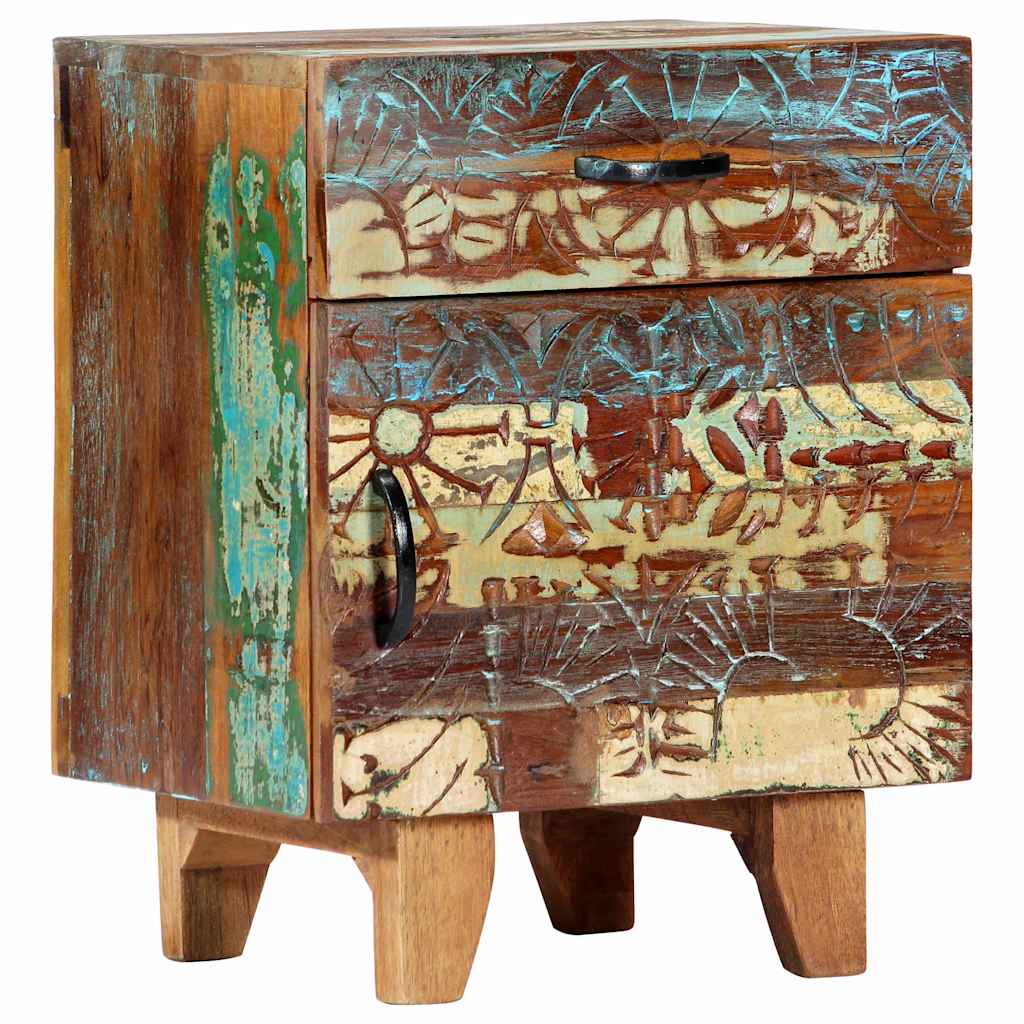 Vidaxl nachtkastje handgesneden 40x30x50 cm massief gerecycled hout