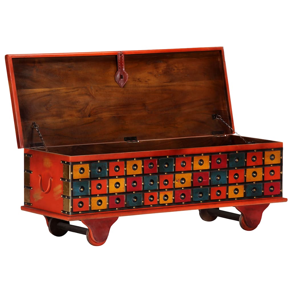 Vidaxl opbergkist 110x40x40 cm massief acaciahout rood
