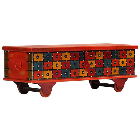 Vidaxl opbergkist 110x40x40 cm massief acaciahout rood