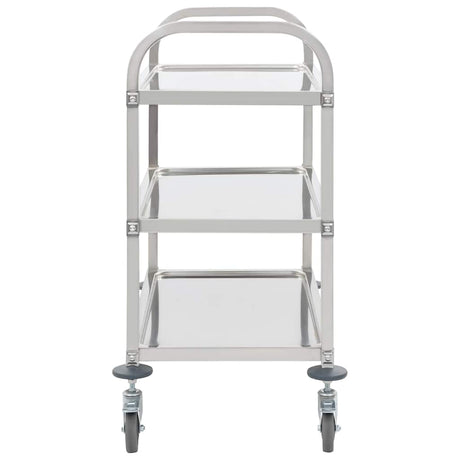 Vidaxl keukentrolley 3-laags 96,5x55x90 cm roestvrij staal