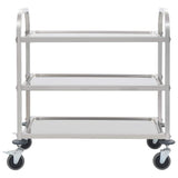 Vidaxl keukentrolley 3-laags 95x45x83,5 cm roestvrij staal