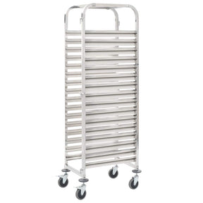 Vidaxl keukentrolley 16-laags 38x55x163 cm roestvrij staal