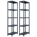 VIDAXL -LAGE RAGS 2 PCS 125 kg 60x30x180 cm Kunststoff Schwarz