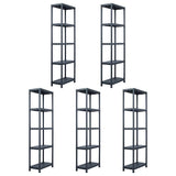 Vidaxx Lagerregale 5 Stk. 125 kg 60x30x180 cm Kunststoff schwarz