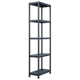 VIDAXL -LAGE RACKS 5 PCS 125 kg 60x30x180 cm Kunststoff Schwarz