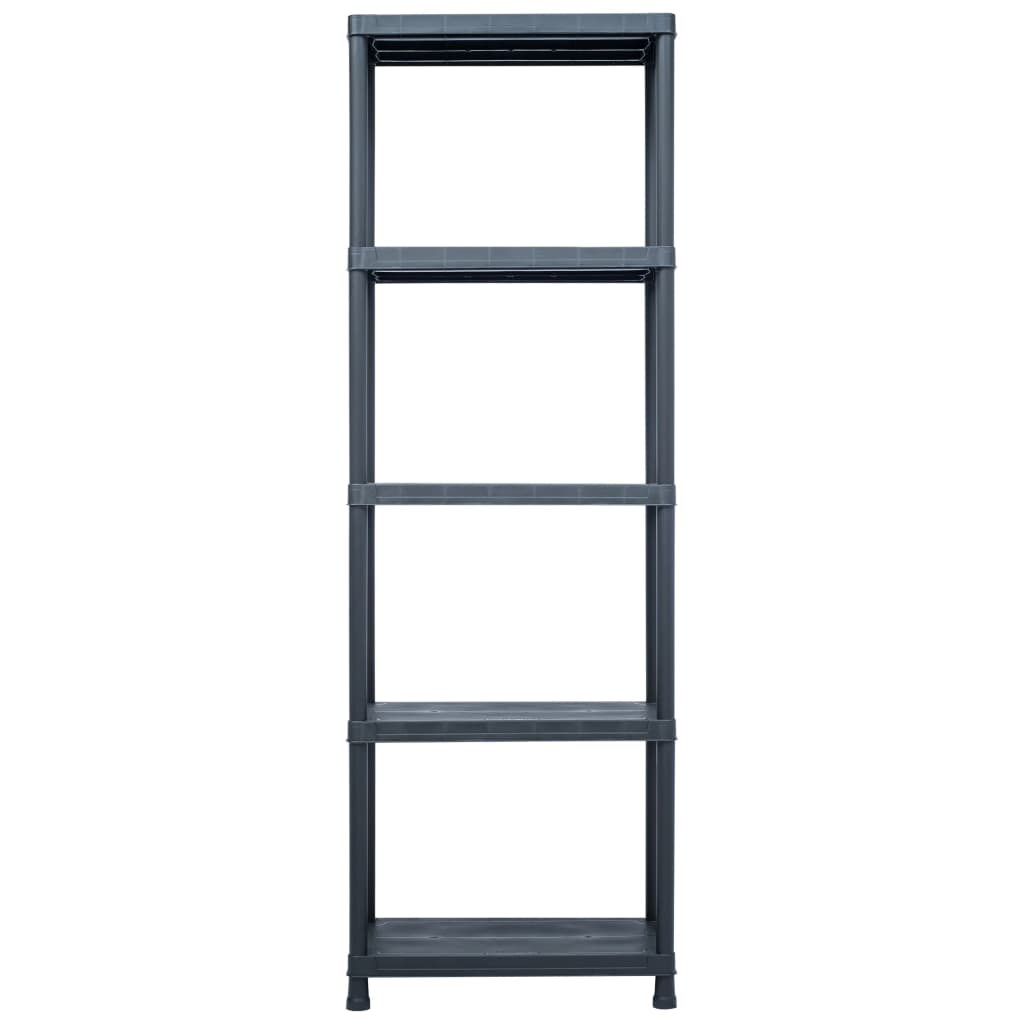 VIDAXL -LAGE RACKS 5 PCS 125 kg 60x30x180 cm Kunststoff Schwarz