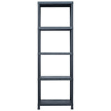 VIDAXL -LAGE RACKS 5 PCS 125 kg 60x30x180 cm Kunststoff Schwarz