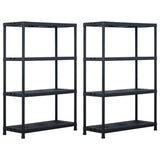 VIDAXL -LAGE RAGS 2 PCS 220 kg 90 x 40 x 138 cm Kunststoff Schwarz