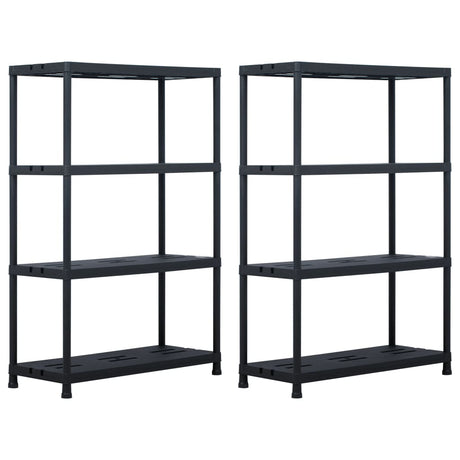 VIDAXL -LAGE RAGS 2 PCS 220 kg 90 x 40 x 138 cm Kunststoff Schwarz
