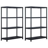 VIDAXL -LAGE RAGS 2 PCS 220 kg 90 x 40 x 138 cm Kunststoff Schwarz