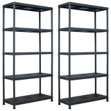 VIDAXL -LAGE RAGS 2 PCS 260 kg 90 x 40 x 180 cm Kunststoff Schwarz