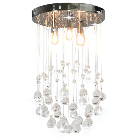 Vidaxl Deckenlampe mit Kristallperlen um 3xG9 Silberfarbe