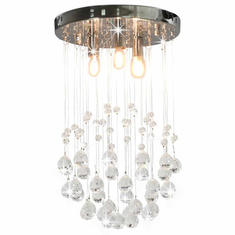 Vidaxl Deckenlampe mit Kristallperlen um 3xG9 Silberfarbe