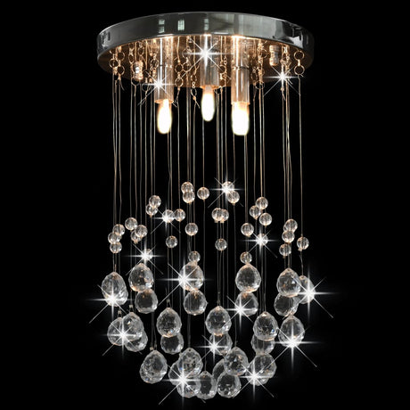 Vidaxl Deckenlampe mit Kristallperlen um 3xG9 Silberfarbe
