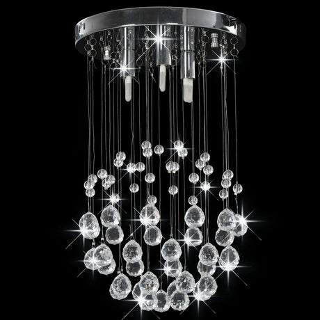 Vidaxl Deckenlampe mit Kristallperlen um 3xG9 Silberfarbe