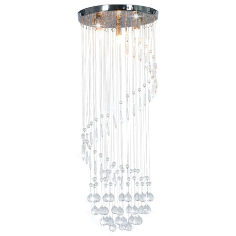 Vidaxl Deckenlampe mit Kristallperlen Spiral G9 Silberfarben